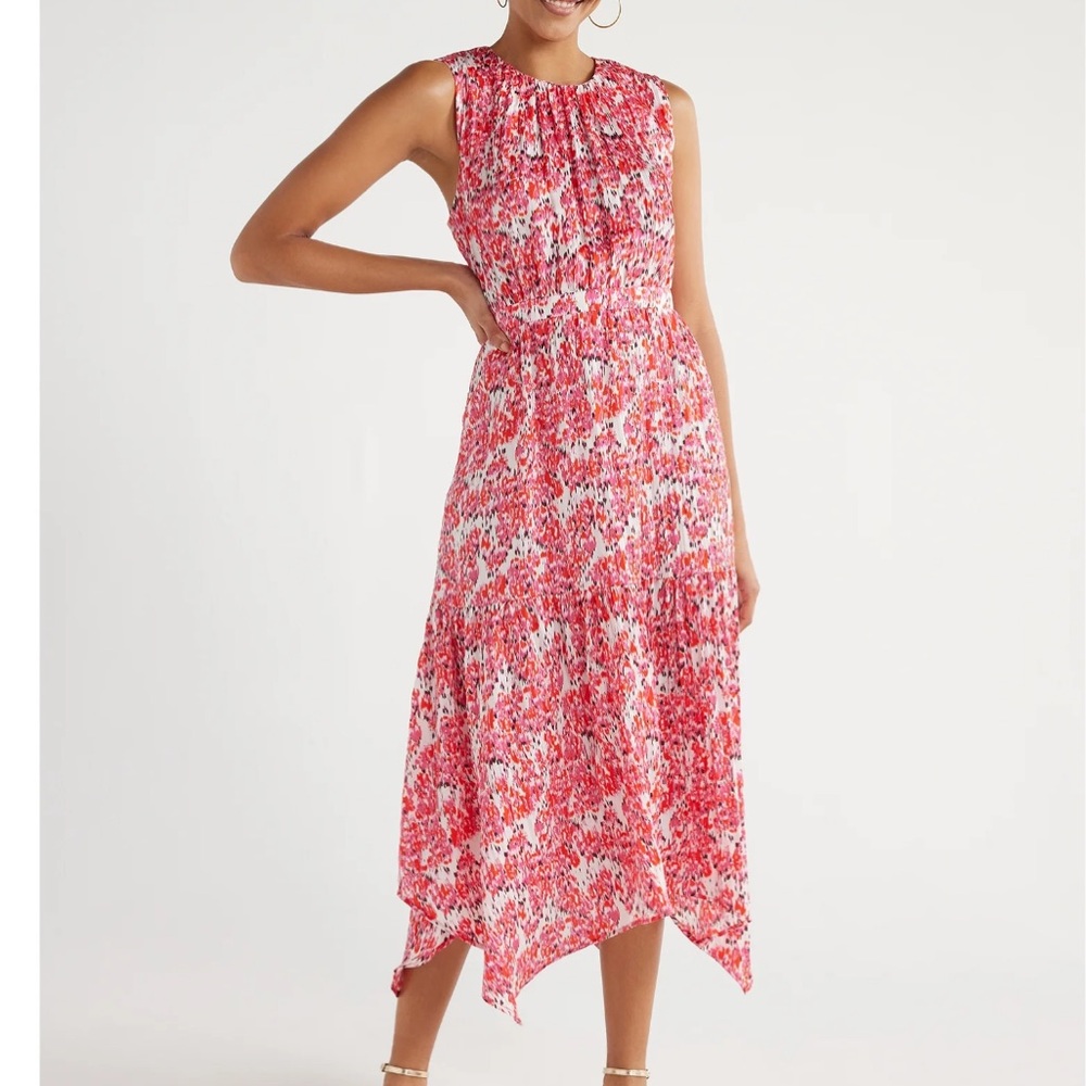 Scoop l Sleeveless Handkerchief Hem Dress, xxl 20